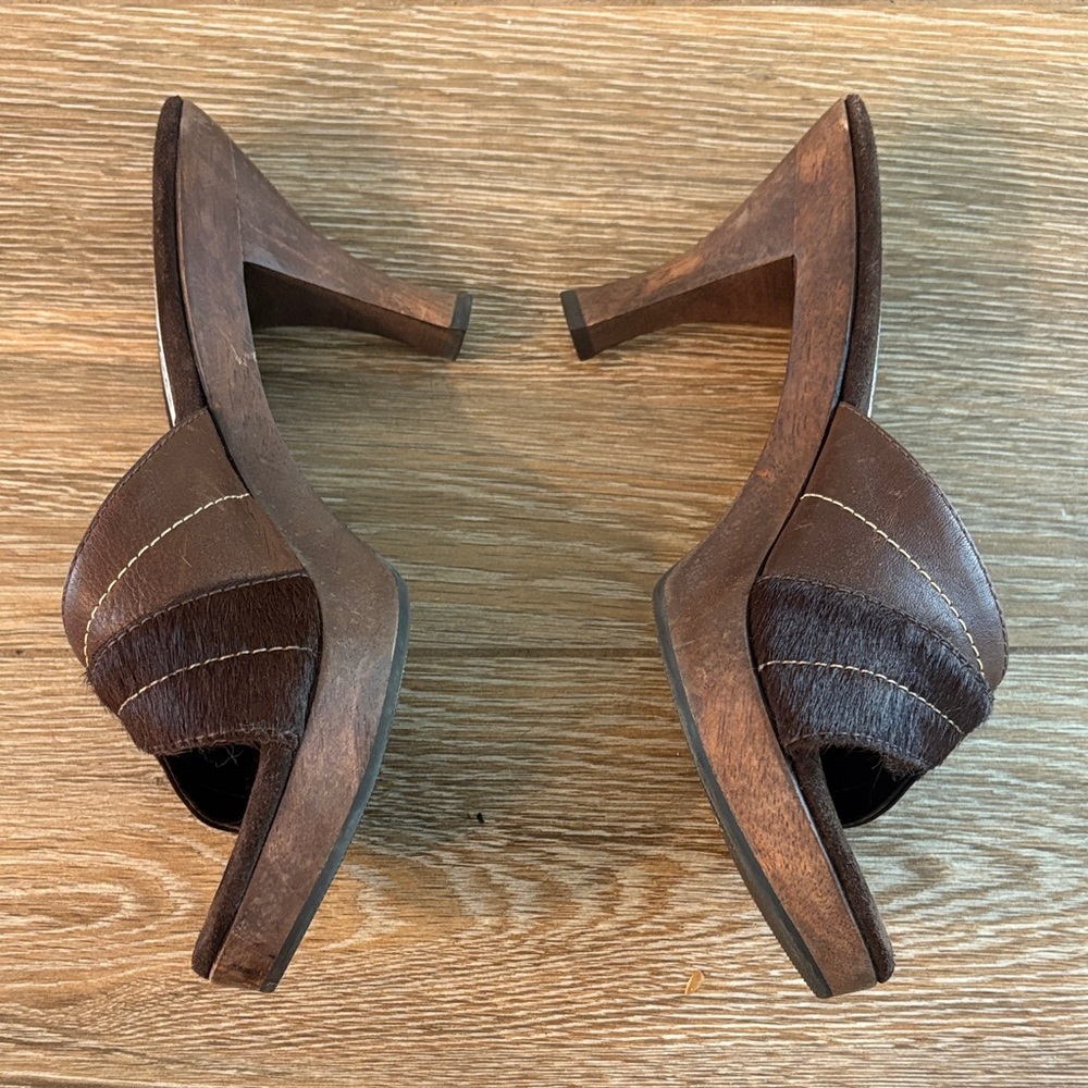 Steve Madden Dark Brown Heeled Mules - Picture 5 of 8